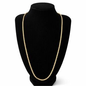 Elegant Gold-Filled Twister Rope Chain Necklace - Women Jewelry - 22”